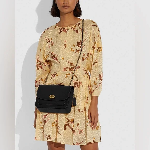 🔥🔥🔥Coach Black Leather Madison Shoulder Bag Crossbody Bag - Picture 2 of 14